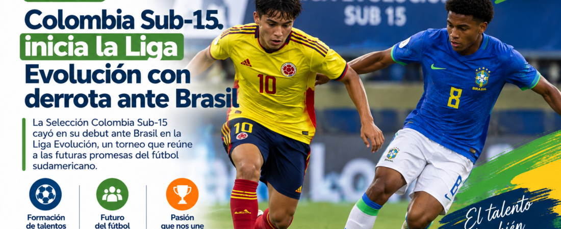 Colombia Sub-15 inicia la Liga Evolución con derrota ante Brasil